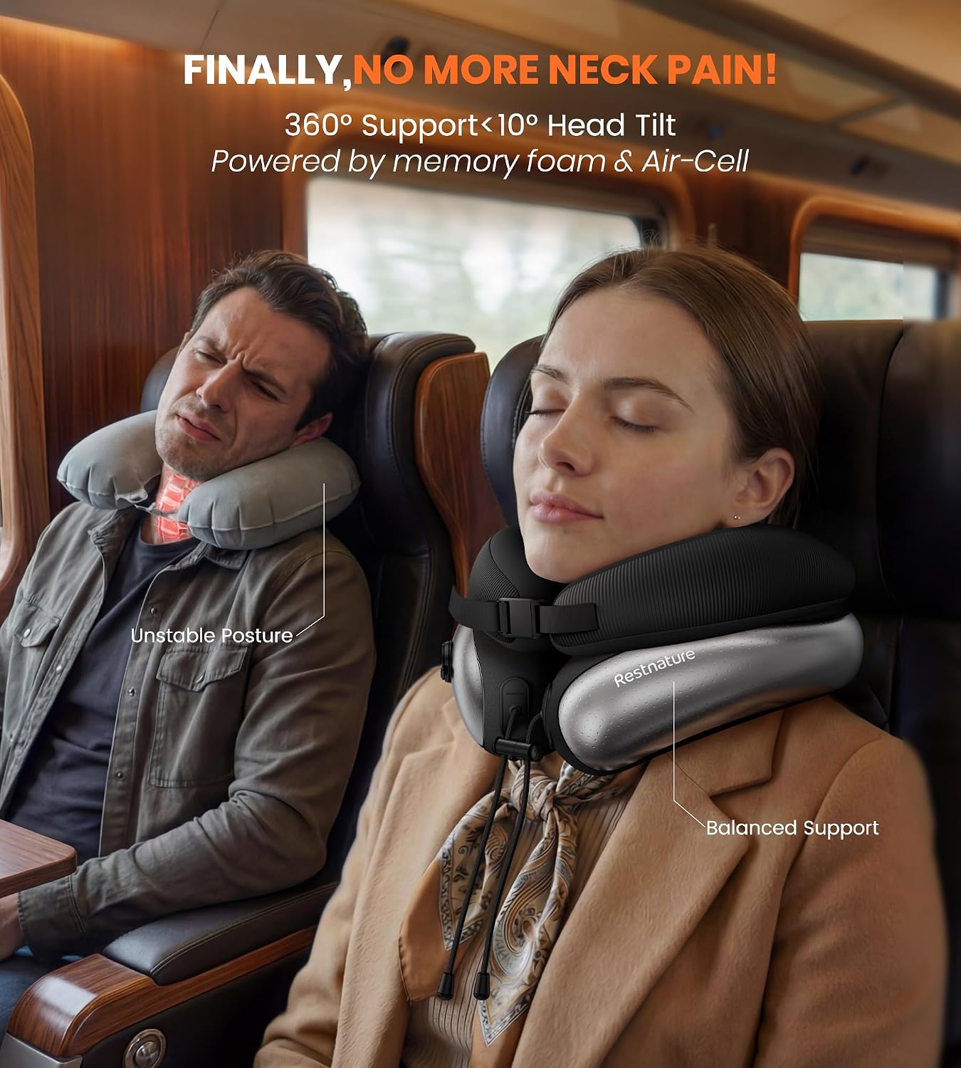 Neck Pillow for Traveling, Travel Pillows for Airplanes, Adjustable Neck Pillow Airplane Travel Essentials - 2 Layer Patented |…