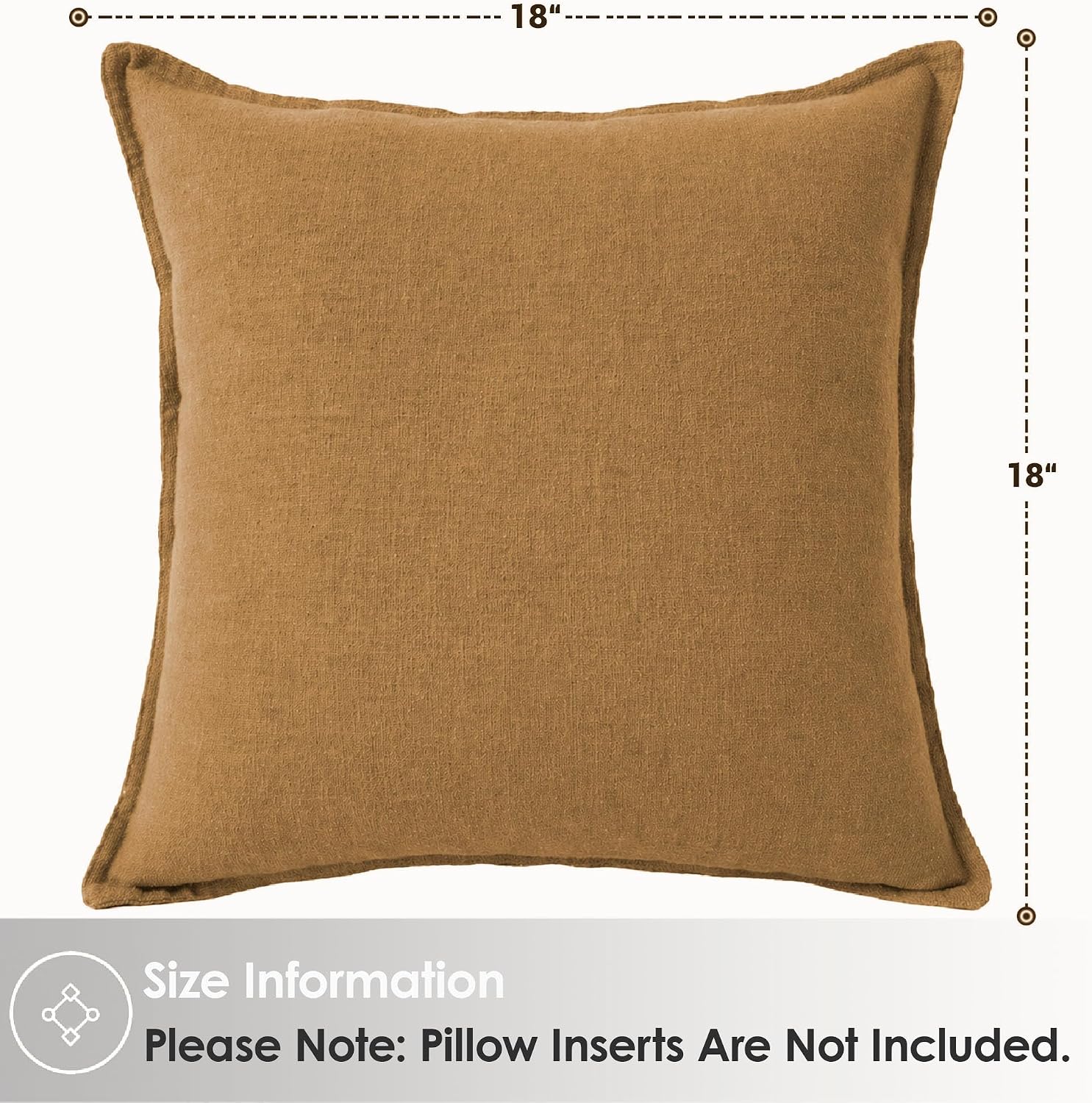 Symplora Cotton Linen Throw Pillow Covers Set of 2, Breathable Non Pilling Decorative Pillow Covers, Machine Washable Cushion Case for…