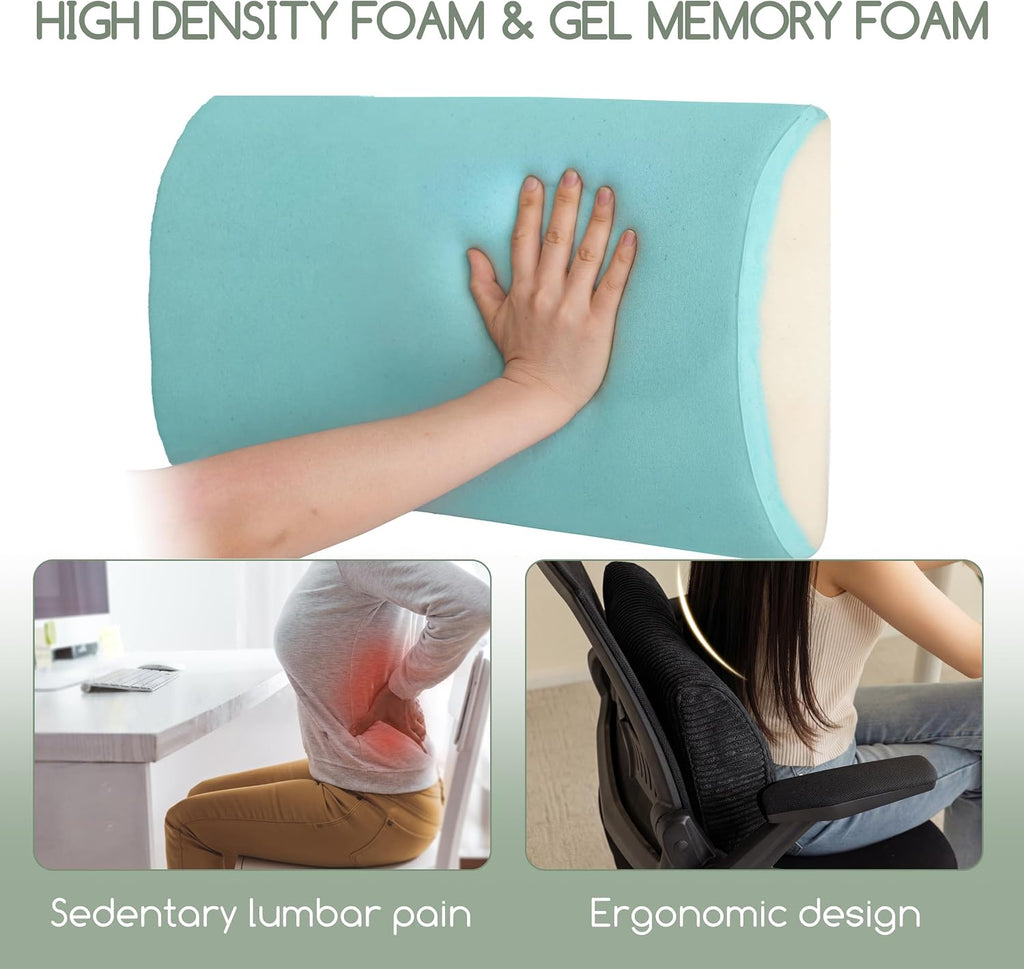 Higogogo Lumbar Support Pillow for Recliner Chair/Accent Chair/Couch, Extra Large Memory Foam Back Support Cushion for Elderly, Recliner Cu…