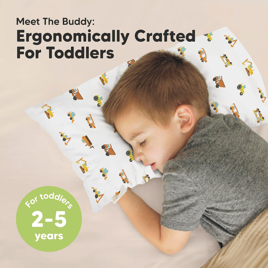 Toddler Pillow with Pillowcase - 10x18 My Little Dreamy Kids Travel Bed Pillows for Sleeping, Organic Cotton Small Pillowcase, Soft &…