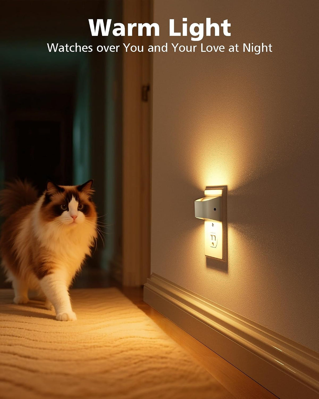 VOLISUN Night Lights Plug into Wall, 2 Pack Up and Down LED Night Light with Dusk to Dawn Light Sensor, 3000K Warm White Nightlight for…