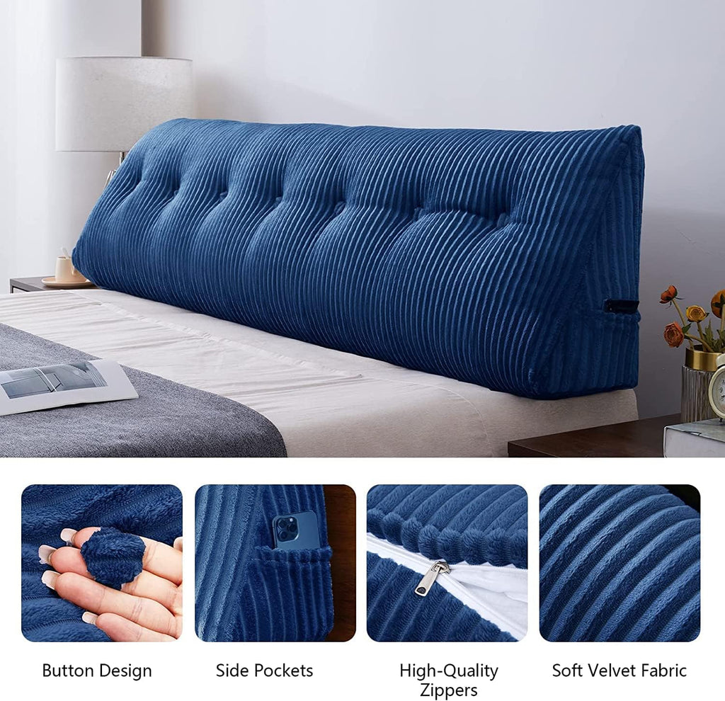 Sliguy Large Headboard Pillow, Headboard Wedge Pillow Bed Rest Reading Pillow Bolster Triangular for Sitting in Bed-Backrest Positioning Su…