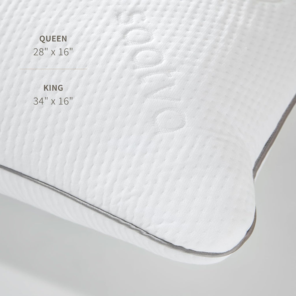 Saatva Cloud Memory Foam Pillow - Gel-Infused Shredded Memory Foam Fill - Standard Loft (4"-5") Contouring Pillow - for Any Sleep…