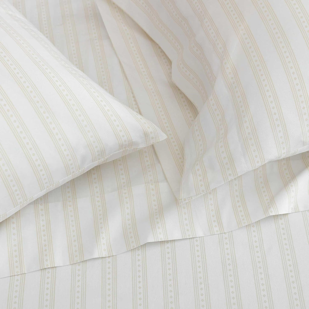 MarthaStewart Martha Stewart - Twin Size Sheets Set, Crisp & Tailored Cooling Sheets with a Smooth Cotton Percale Lightweight Feel - Bed Sh…