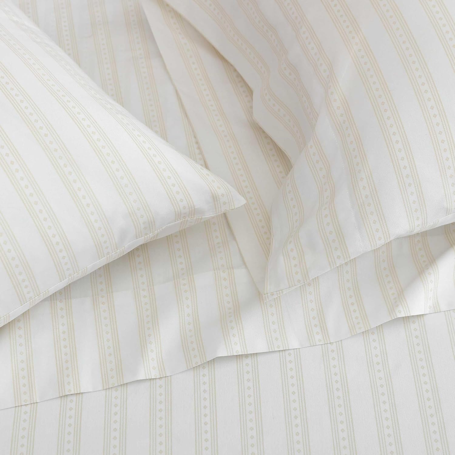 MarthaStewart Martha Stewart - Twin Size Sheets Set, Crisp & Tailored Cooling Sheets with a Smooth Cotton Percale Lightweight Feel - Bed Sh…