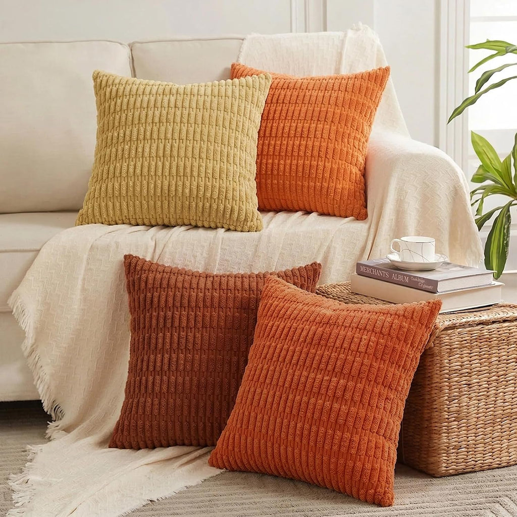 Fancy Homi 4 Packs Decorative Throw Pillow Covers for Living Room Couch Bed, Modern Farmhouse Boho Home Décor Accent Cushion Case, 12" x…