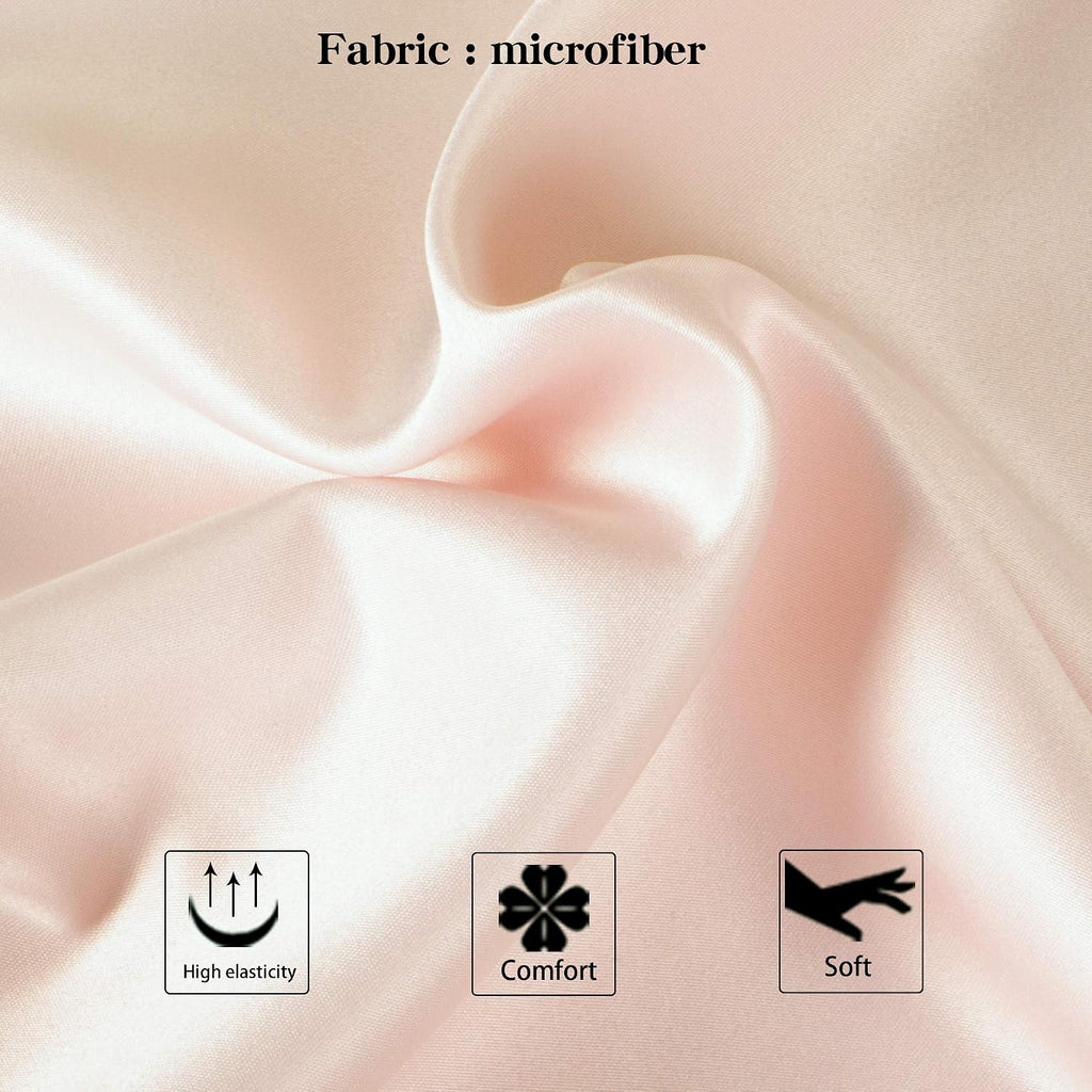Ntbay Zippered Satin Pillow Cases for Hair and Skin, Luxury King Hidden Zipper Pillowcases Set of 2, 20x36 Inches, Pink 36 Inches Pink