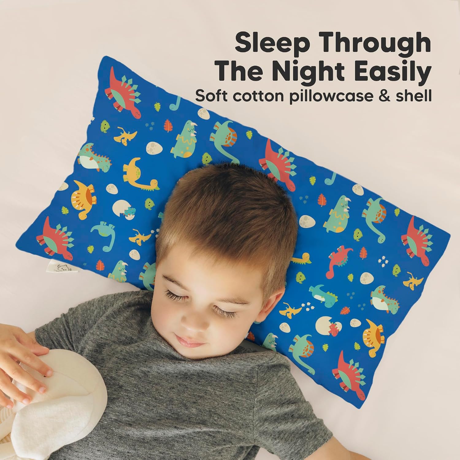 Toddler Pillow with Pillowcase - 10x18 My Little Dreamy Kids Travel Bed Pillows for Sleeping, Organic Cotton Small Pillowcase, Soft &…