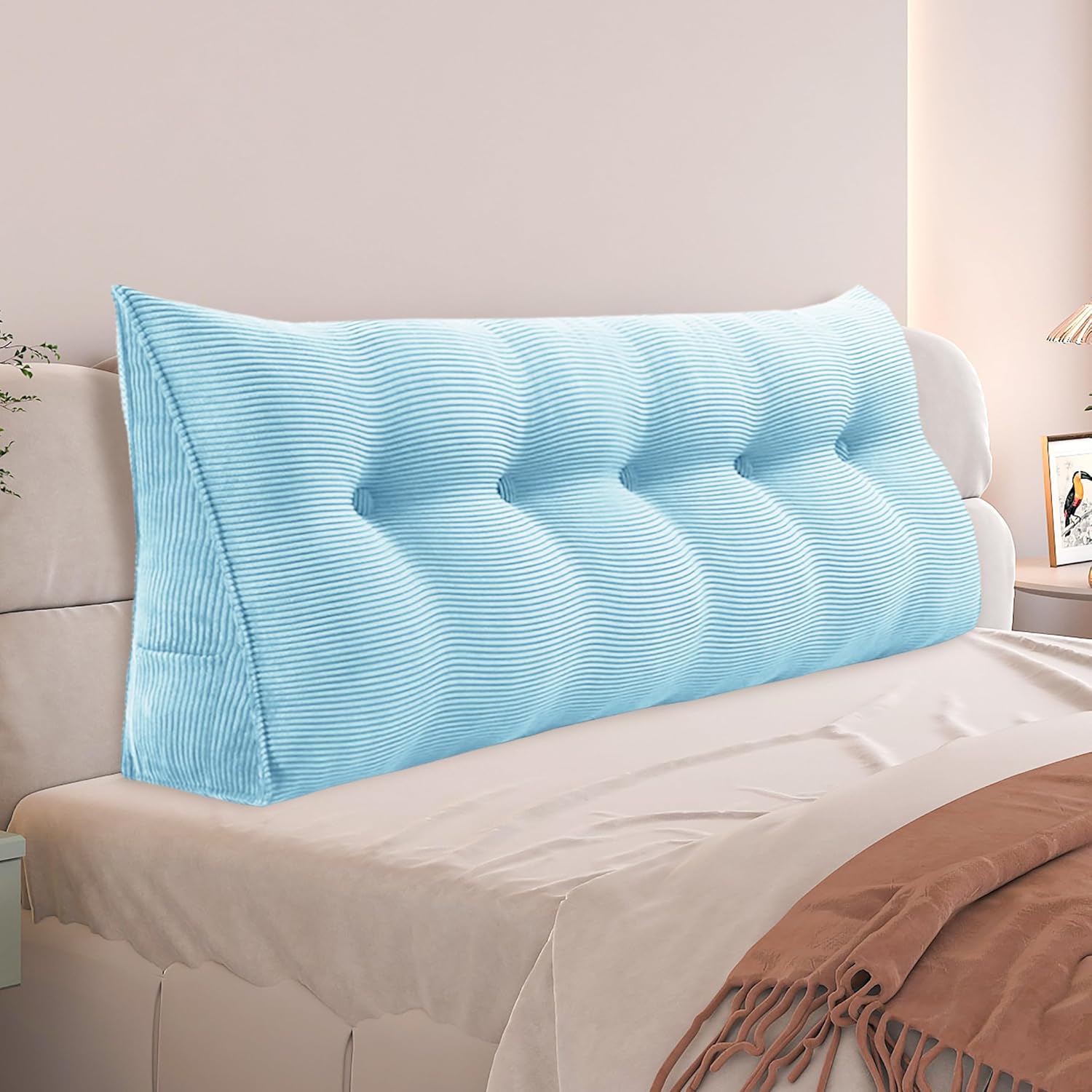 Daneey Headboard Wedge Pillow Bed Wedge Pillow for Headboard Bolster Reading Pillow for Bed Back Pillow for Sitting in Bed Wedge Pillow…
