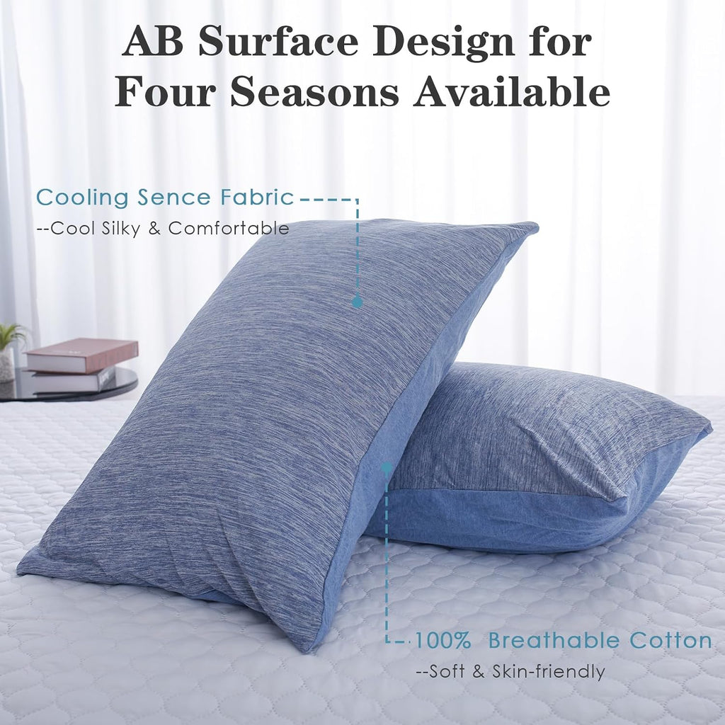Choshome Cooling Pillow Cases Zipper Pillow Covers Q-Max > 0.45 Zippered Pillowcases for Hot Sleepers, Soft, Breathable, Skin-Friendly, 2 P…