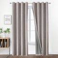 Joydeco Greyish White Blackout Curtains 120 Inches Long, Extra Long Curtains 120 Inch Length 1 Panel for Bedroom, Thermal Insulated Linen…
