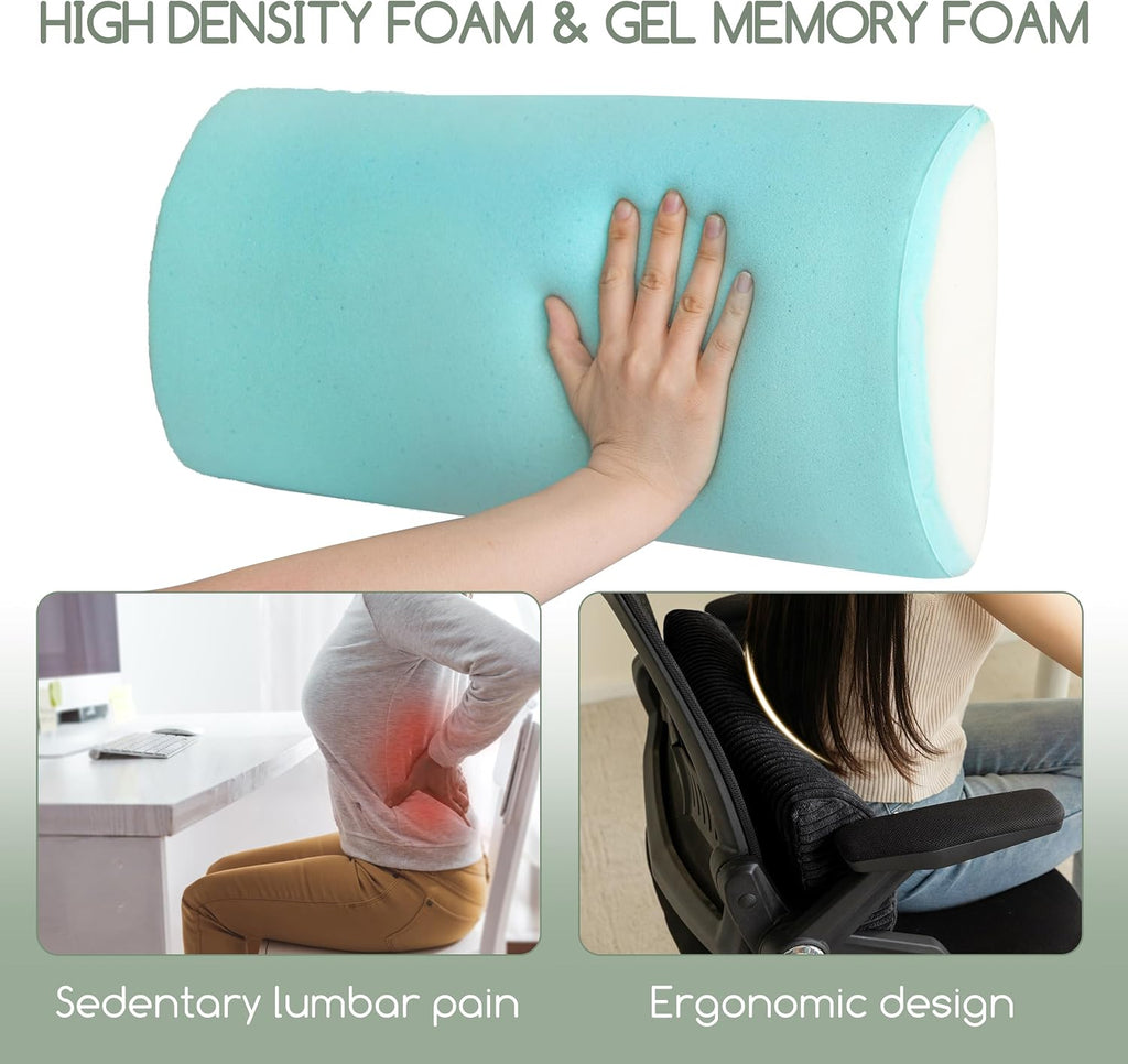 Higogogo Lumbar Support Pillow for Recliner Chair/Accent Chair/Couch, Memory Foam Back Support Cushion for Elderly, Recliner Cushions for B…