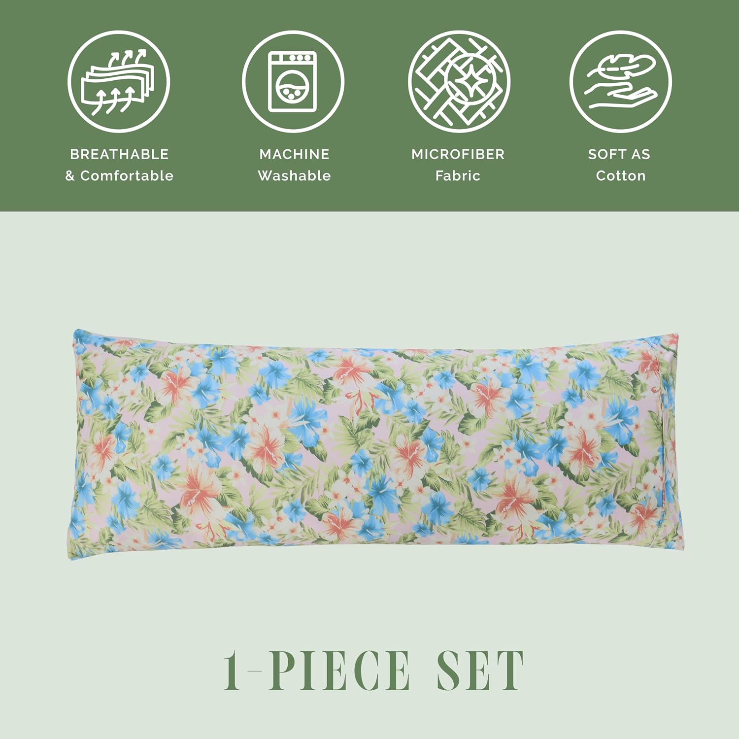 Elegantcomfort Elegant Comfort Ultra Soft 1-Piece Set Floral Print Pillowcases - 1500 Hotel Quality Microfiber, Soft and Smooth Hidden Zipp…