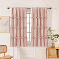 Homechoice Decor Thermal Insulated Blackout Window Curtains, 42" W x 63" L (Pair), Boho Ruched Window Treatments with 3 Rows of Butterfly…
