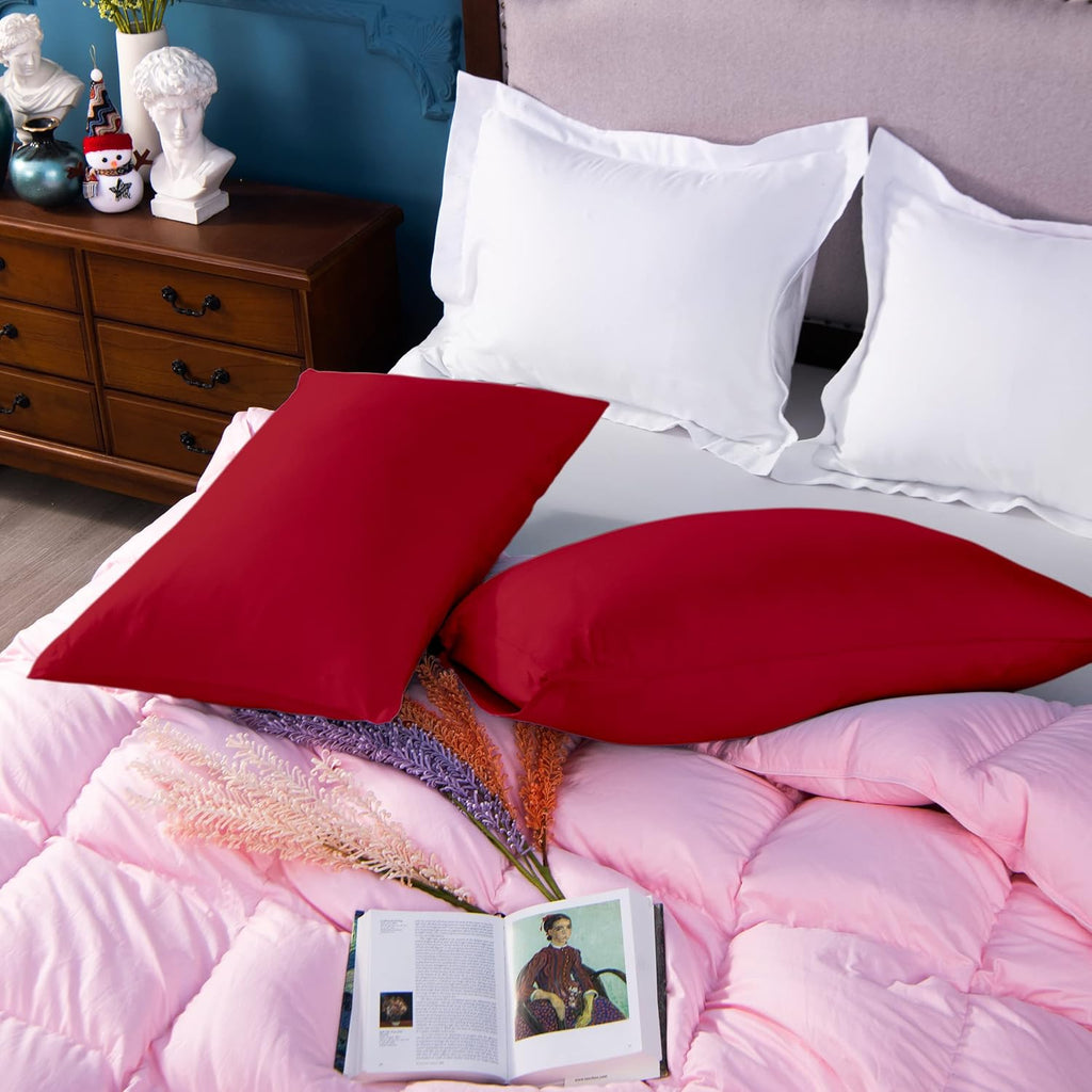 NTBAY Egyptian Cotton King Pillowcases - Set of 2, 500 Thread Count Cotton Pillowcases - Soft and Breathable Envelope Closure Pillow…