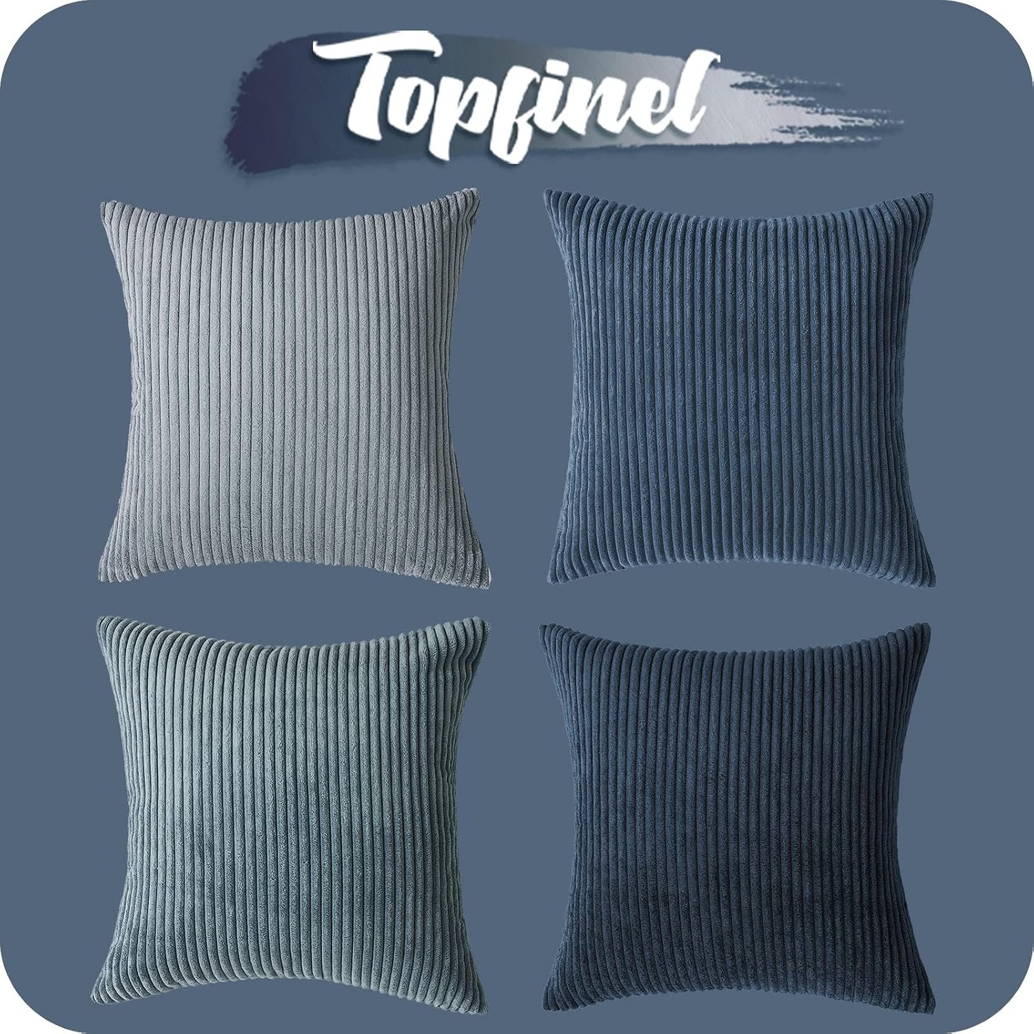 Topfinel Decorative Throw Pillow Covers Cushion Cases, Set of 4 Soft Velvet Modern Double-Sided Designs, Mix and Match for Home Decor…