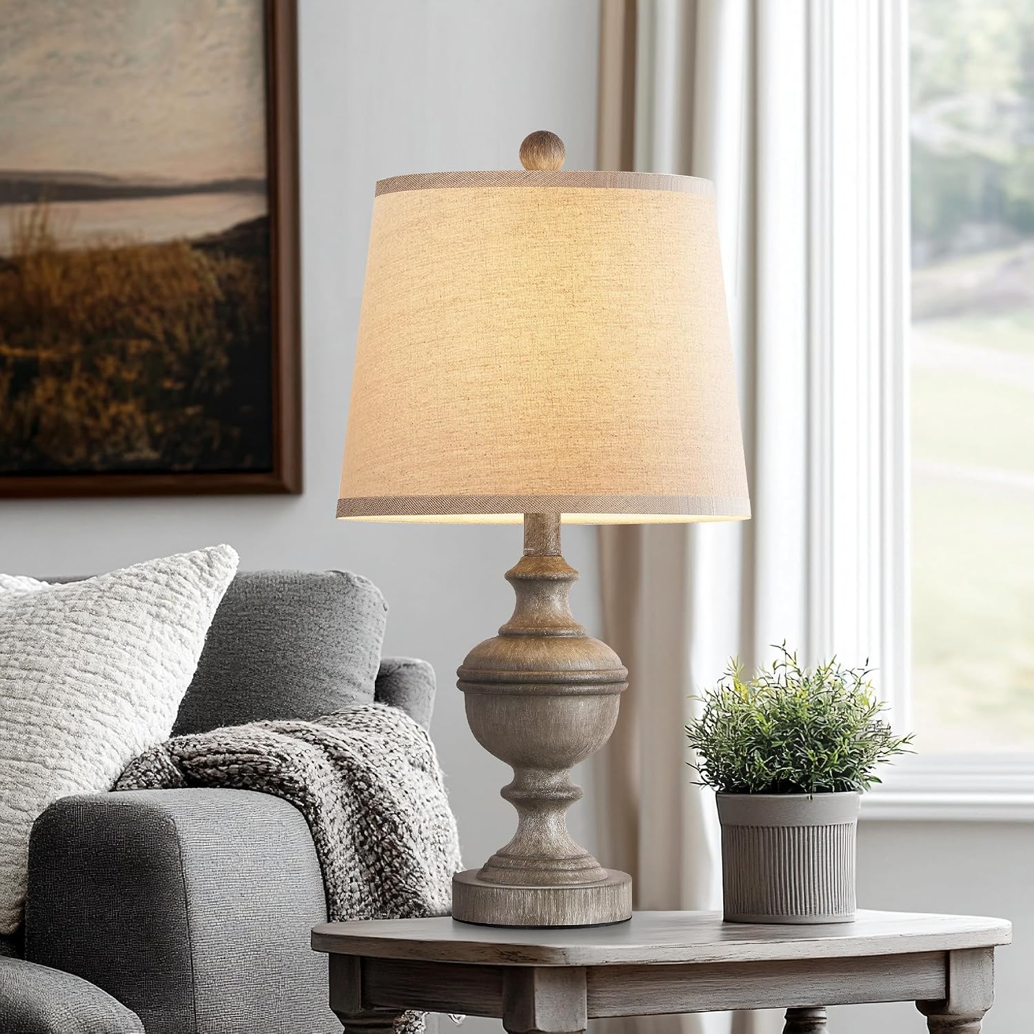 PARTPHONER Retro Table Lamps Set of 2, Bedside Lamp for Bedroom Rustic Farmhouse Table Lamps for Living Room, Vintage Nightstand Lamps…
