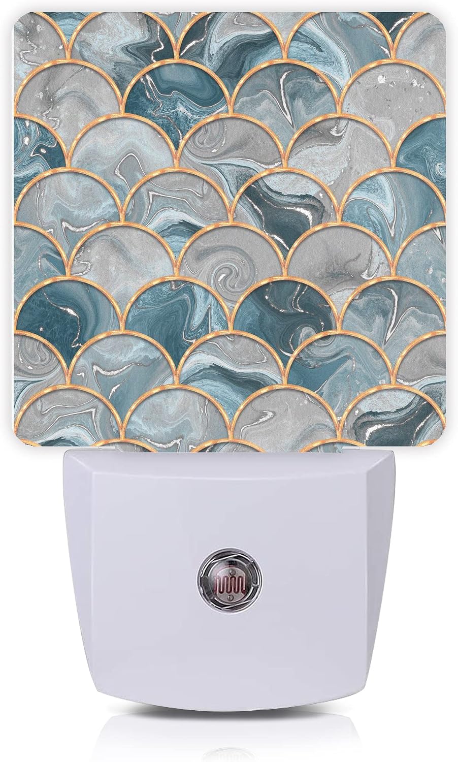 Mermaid Fish Scales Marble Night Light Plug-in LED Nightlights Auto Sensor Night Lamp Dusk-to-Dawn Lamp Home Decor for Nursery Children…