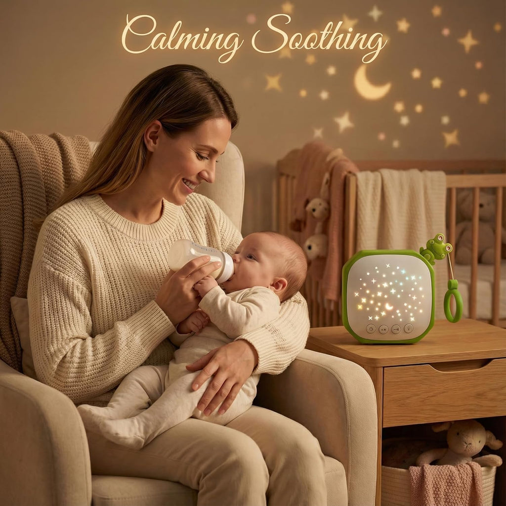 White Noise Sound Machine Baby with Star Projector | Portable Sleep Music Sound with Hook for Nursery, Bedroom, Travel, Infant, The Best…