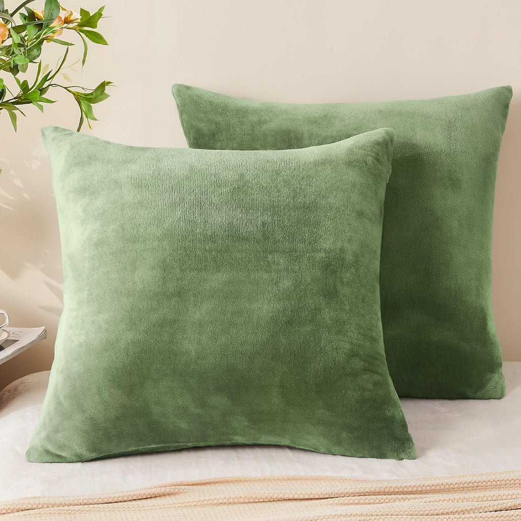 Bedelite Velvet Pillow Covers 26x26 with Zipper, 2 Pack Super Soft Square Pillow Covers for Bedroom, Sofa, Luxury Cozy Fleece Pillowcases f…