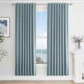 Guken Blue 100% Blackout Linen Curtains 78 Inch Length 2 Panels Set for Living Room Bedroom Back Tab Thermal Insulated Black Out Drapes Roo…