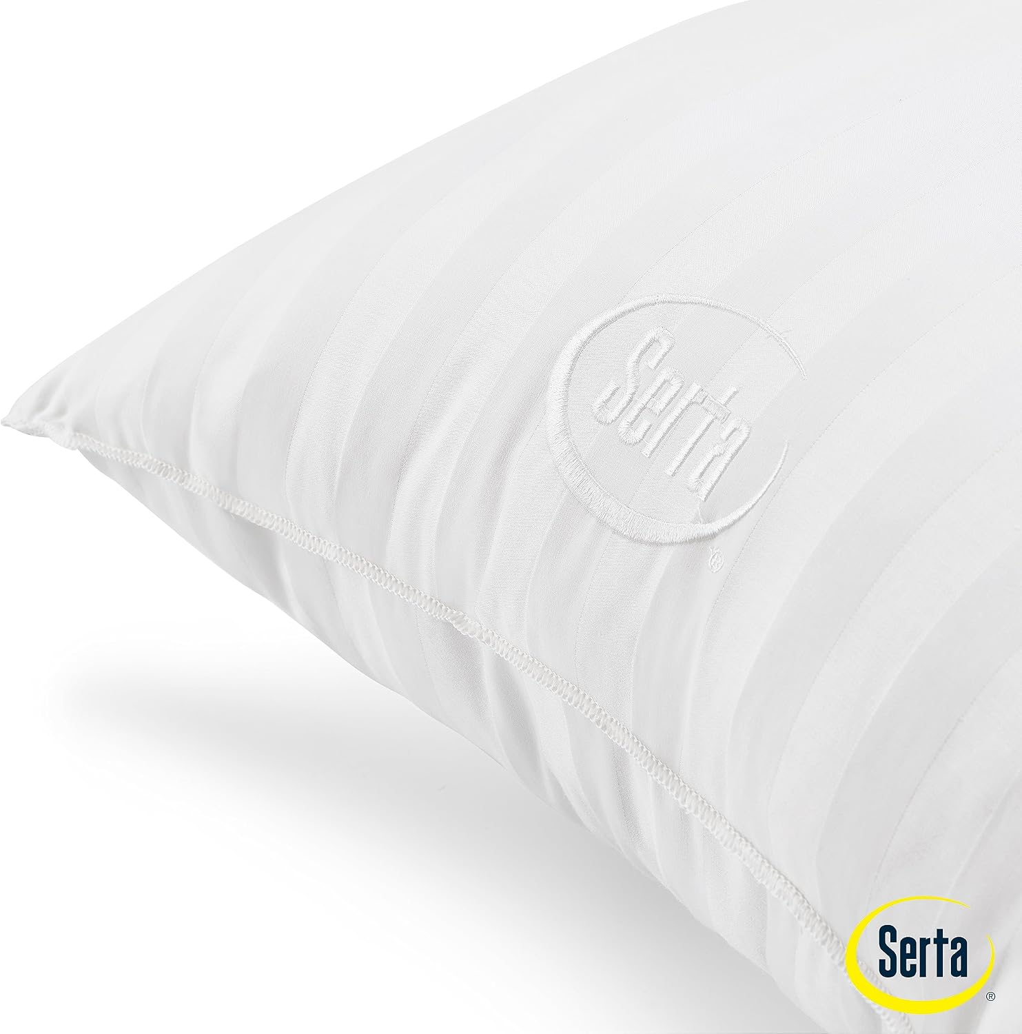 Serta Won't Go Flat Down Alternative Bed Pillows, Extra Life Foam Core with Medium Support, Perfect for Back, Stomach or Side Sleepers (2 P…