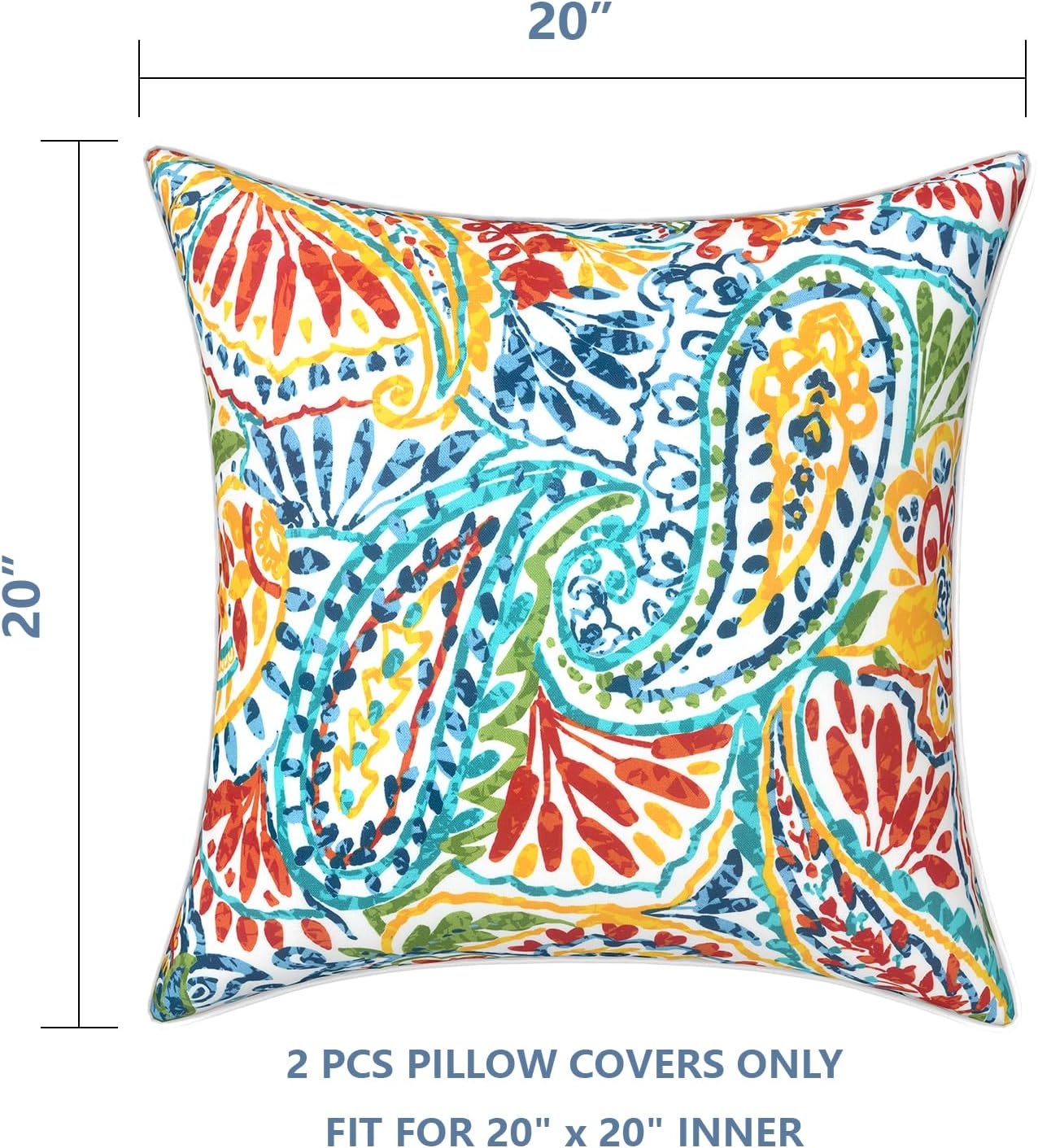 LVTXIII Pack of 2 Outdoor Throw Pillow Covers Accent Waterproof Pillow Covers ONLY, Patio Square Cushion Cases for Garden Balcony Couch…