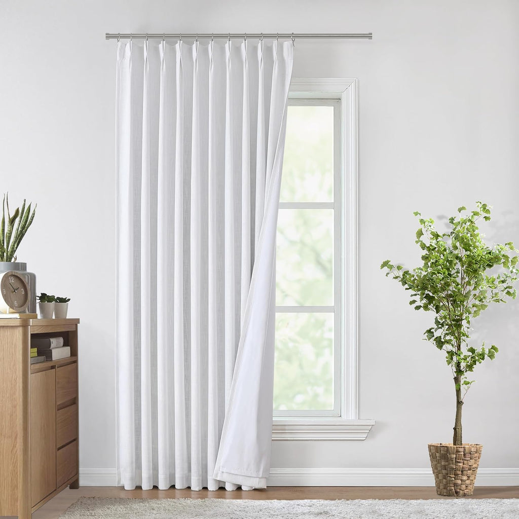 VisionHome Vision Home White Pinch Pleated Full Blackout Curtains 60 inch Wide Thermal Insulated Window Curtains 84 inch for Living Room Be…