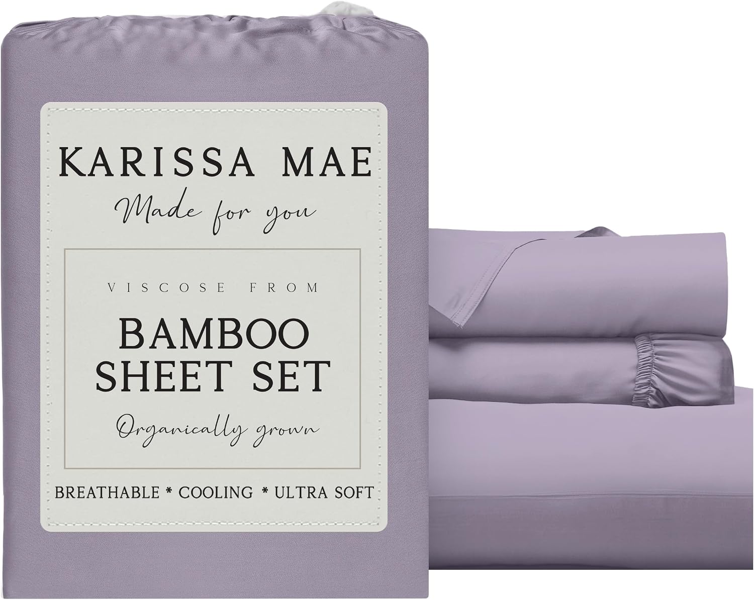 KARISSA MAE Pure Viscose from Bamboo Twin XL Size Sheet Set | 100% FSC Certified | Luxuriously Soft | Cooling | 18" Deep Pocket w/Corner…