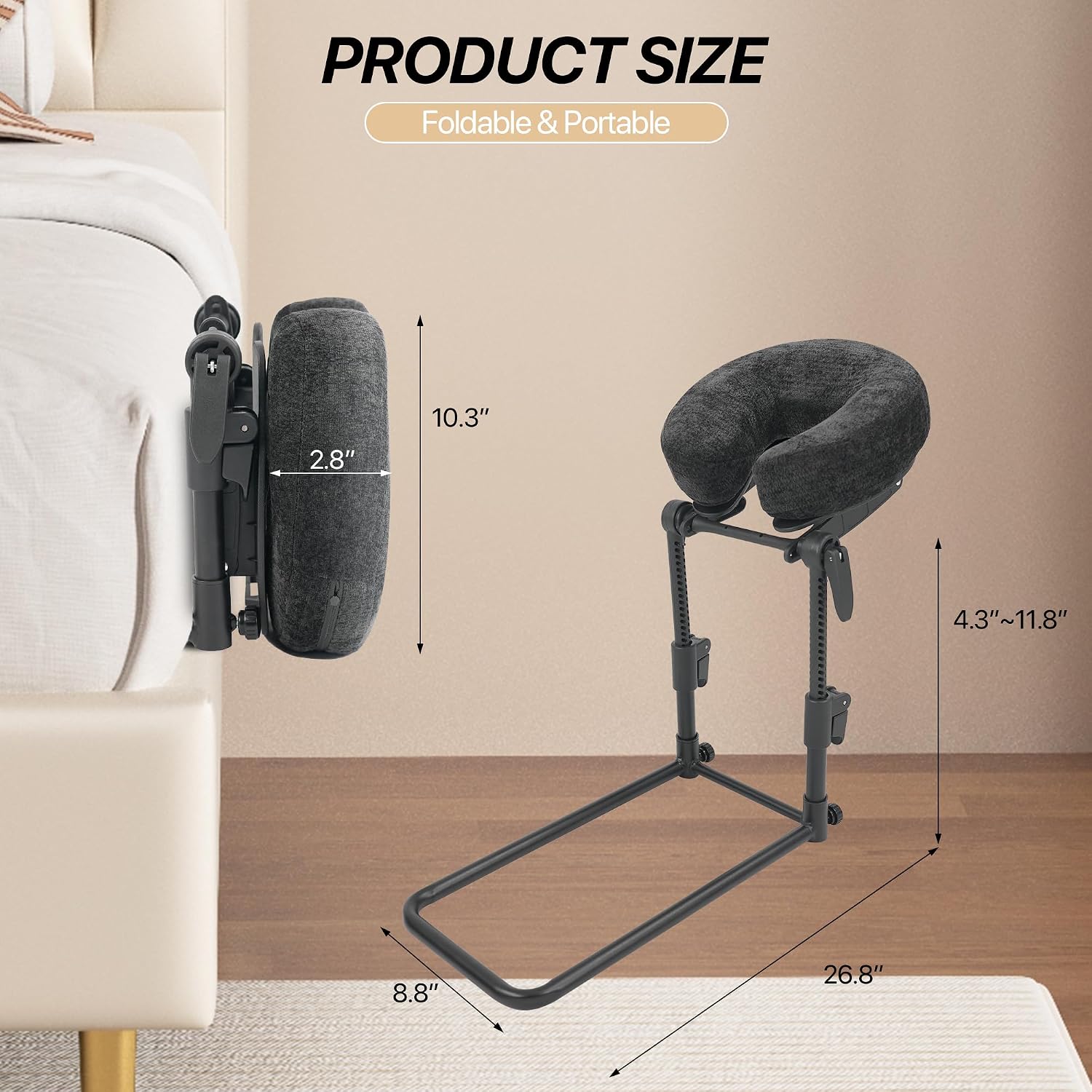 KCC Adjustable Massage Face Cradle for Bed, Home Massage Kit for Sleeping Mattress, Portable Massage headrest with Memory Foam Pillow…