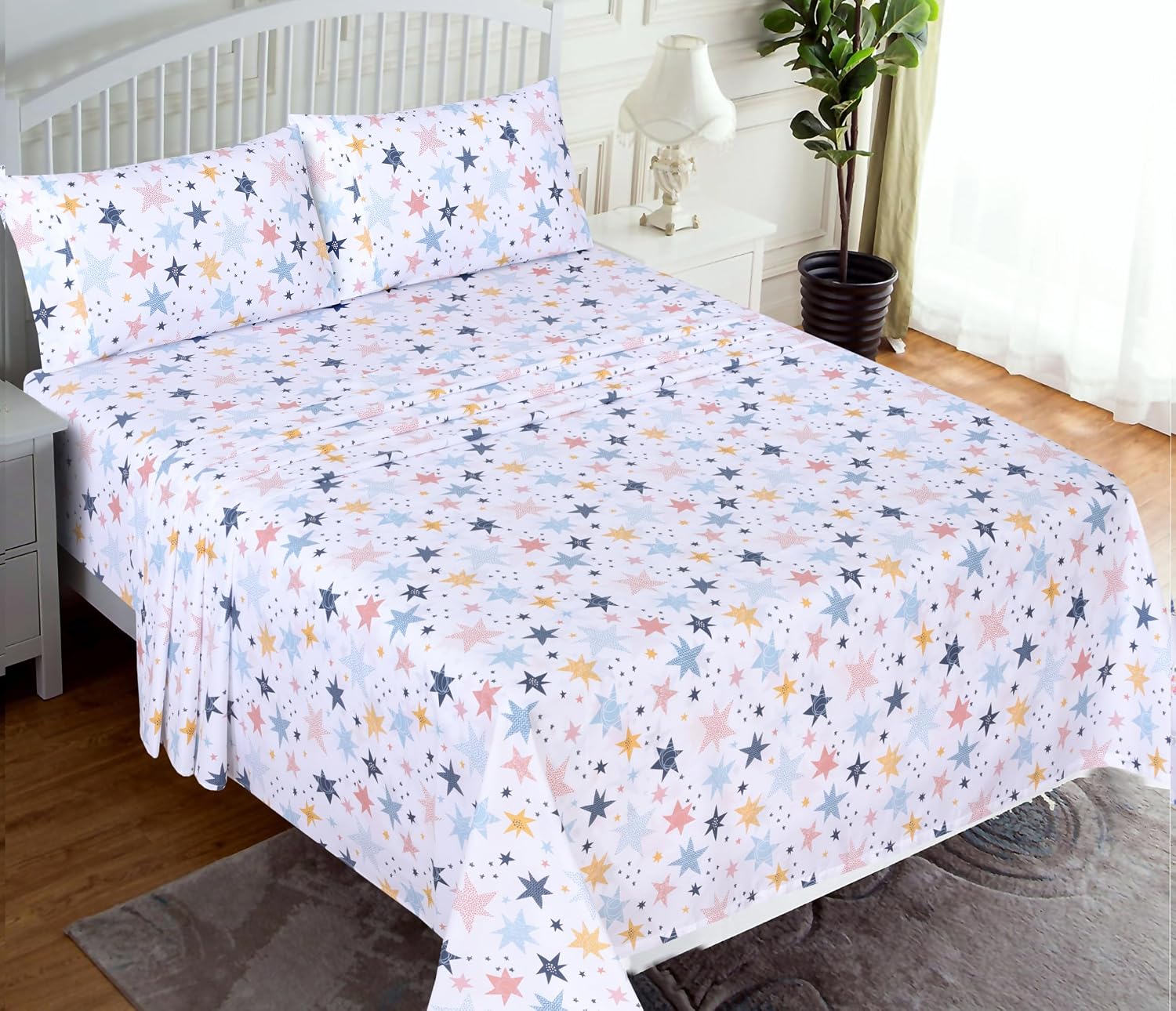 Ruvanti 100% Cotton Percale Sheets Queen Size – Crisp Cooling Bed Sheets for Hot Sleepers, Deep Pocket 16”, Soft Breathable & Durable Hotel…