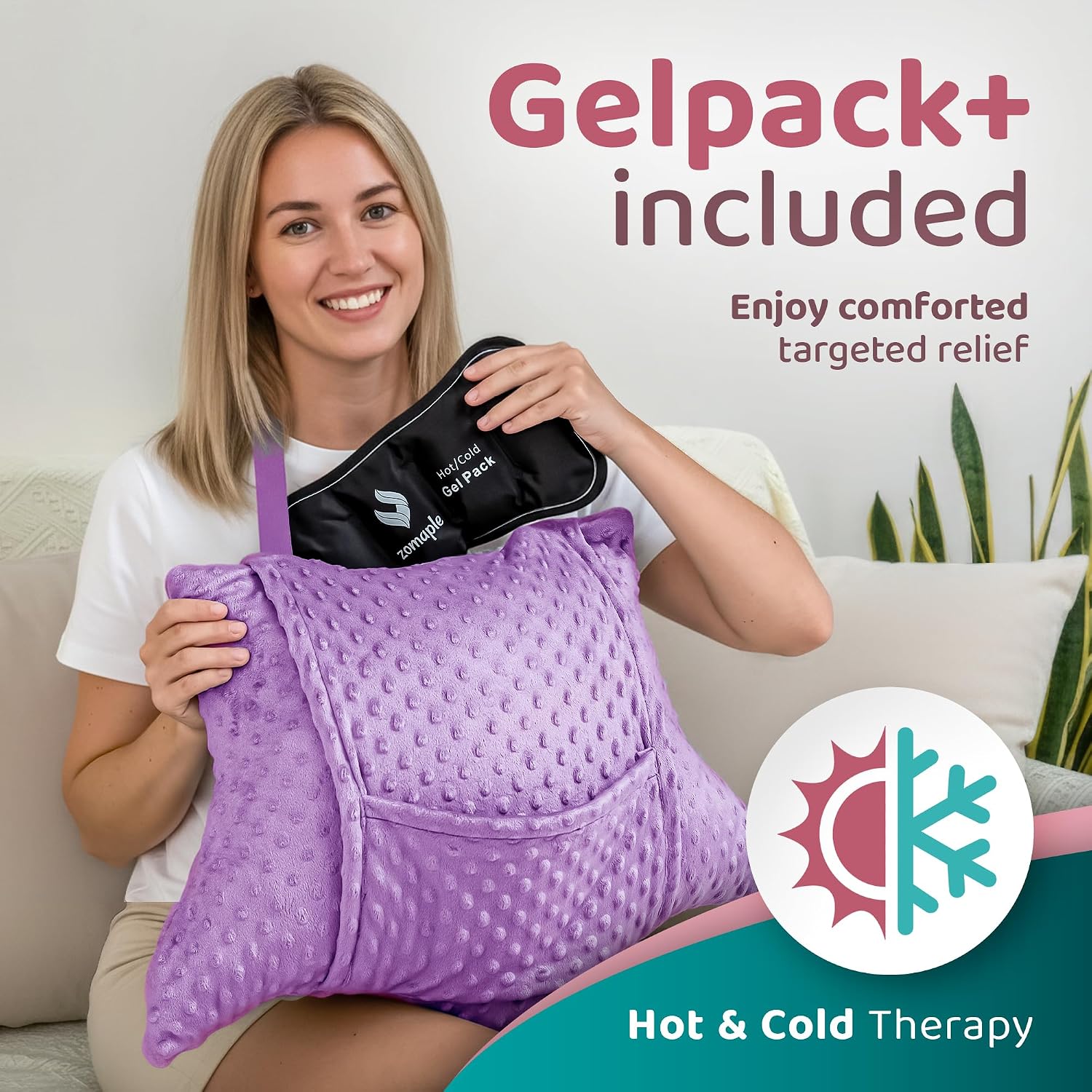 Zomaple Recovery Hysterectomy Pillow with Strap & Gel Pack – Post Abdominal Surgery Must Haves – Ideal for C-Section, Laparoscopic & Hernia…