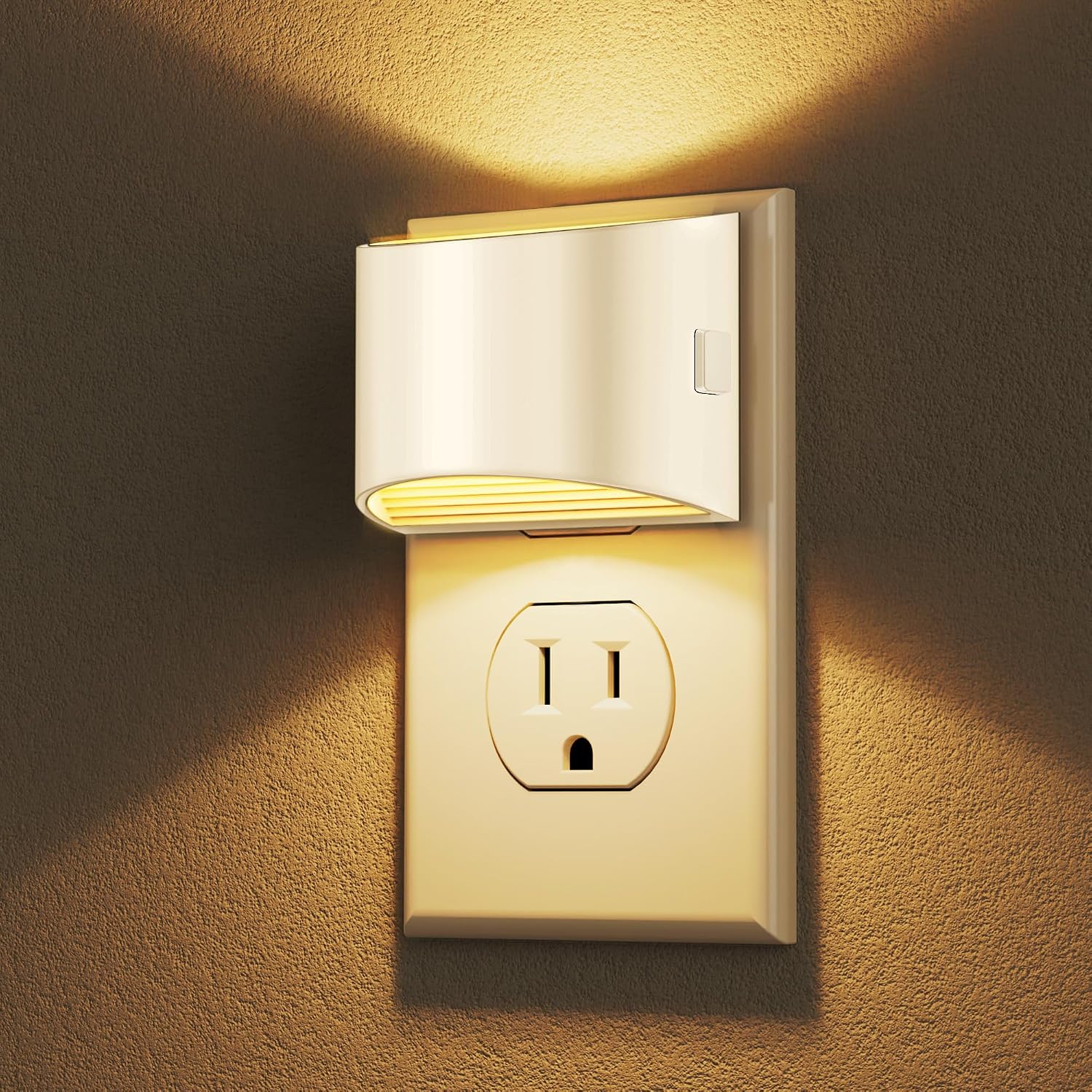 DORESshop LED Night Light[2 Pack], Night Lights Plug into Wall, 3 Level Brightness Adjustable Plug in Night Light, Dusk to Dawn Sensor…