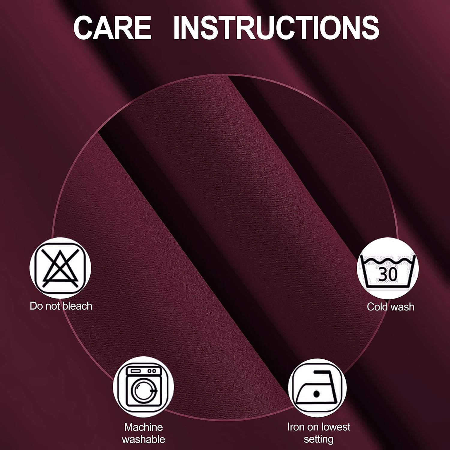Lemomo Burgundy Red Blackout Curtains/42 x 72 Inch/Set of 2 Panels Room Darkening Curtains for Bedroom 72 Inch Red
