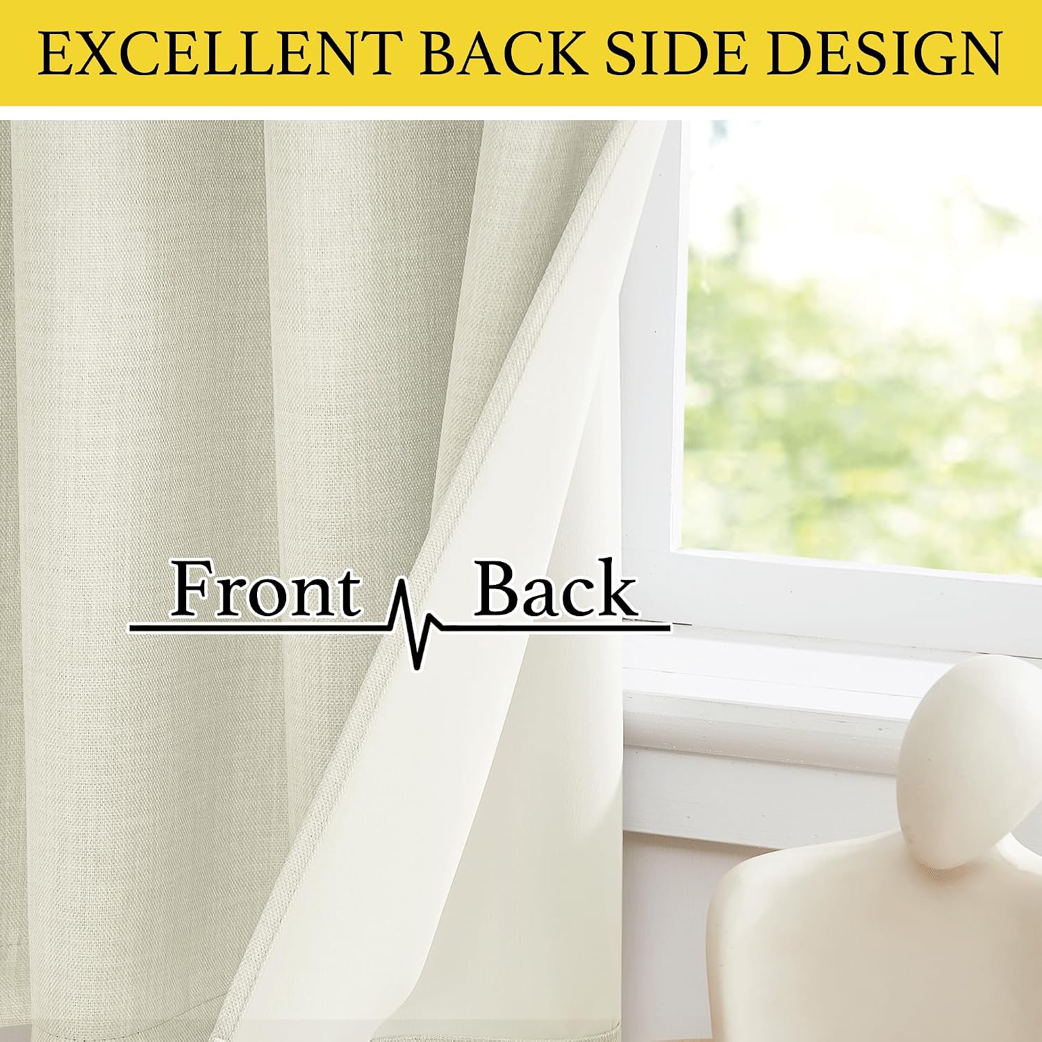Nicetown Natural Linen Room Darkening Curtain Valances for, Grommet Faux Linen Blend Short Curtains Thermal Insulated Window Tiers for Kitc…