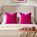 GIGIZAZAFocusingonhomedecoration GIGIZAZA Pack of 2 Throw Pillow Covers 26x26 Hot Pink Velvet Decorative Pillows Couch Sofa Covers Bedroom…