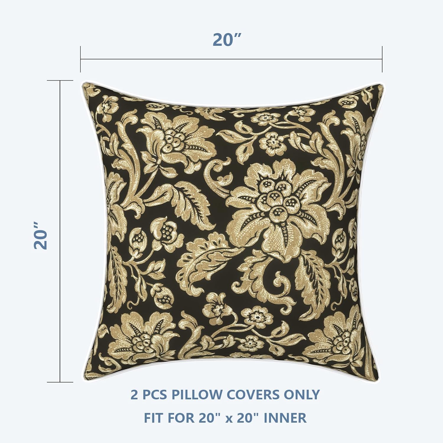 LVTXIII Outdoor Pillow Covers 20x20 inch Patio Waterproof Throw Pillow Cases Fade Resistant Accent Pillow Covers for Spring Summer Garden…