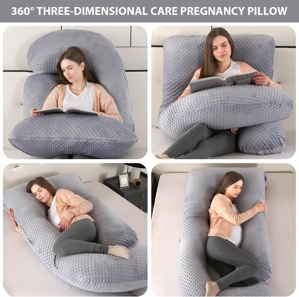 U-Shaped Full Body Pregnancy Pillow for Sleeping – 57" Maternity Pillow with Removable Cover, Support for Back, Legs, Belly & Hips…