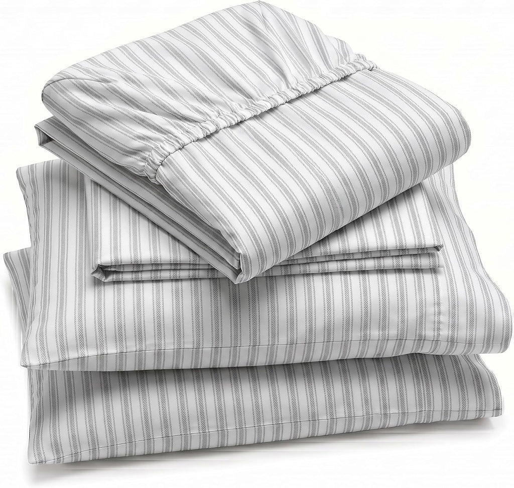 Perupima Peru Pima 415 Thread Count Percal Full Sheet Set - 100% Peruvian Pima Cotton, 4 Piece (Flat, Fitted, 2 Pillowcases) - Cooling, Cri…