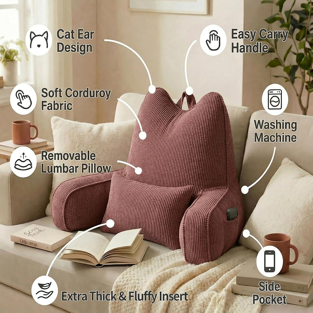 Ailuteie Patented Design Lounge Pillow with Arms for Couch & Bed, Extra Large Reading Pillow Backrest with Detachable Lumbar Support, Sitti…