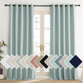 NICETOWN 100% Absolutely Blackout Linen Curtains with Thermal Insulated Liner, Seafoam Green, 62" Wide, 120" Length Energy Saving…