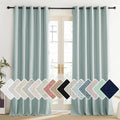 NICETOWN 100% Absolutely Blackout Linen Curtains with Thermal Insulated Liner, Seafoam Green, 62" Wide, 108" Length Energy Saving…
