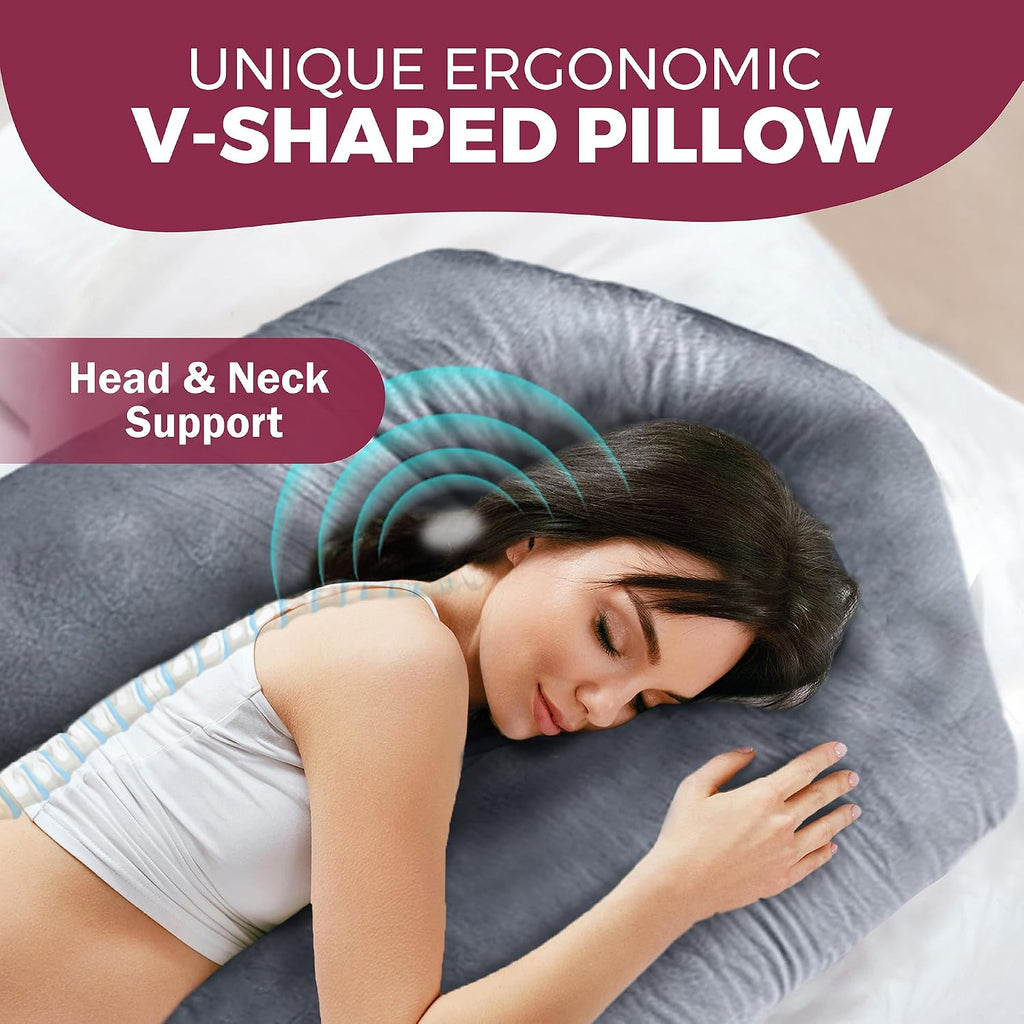 Pillani Pregnancy Pillows for Sleeping – 57-Inch Maternity Pillow for Pregnant Women with Removable Washable Cover – Support for Back, Bell…