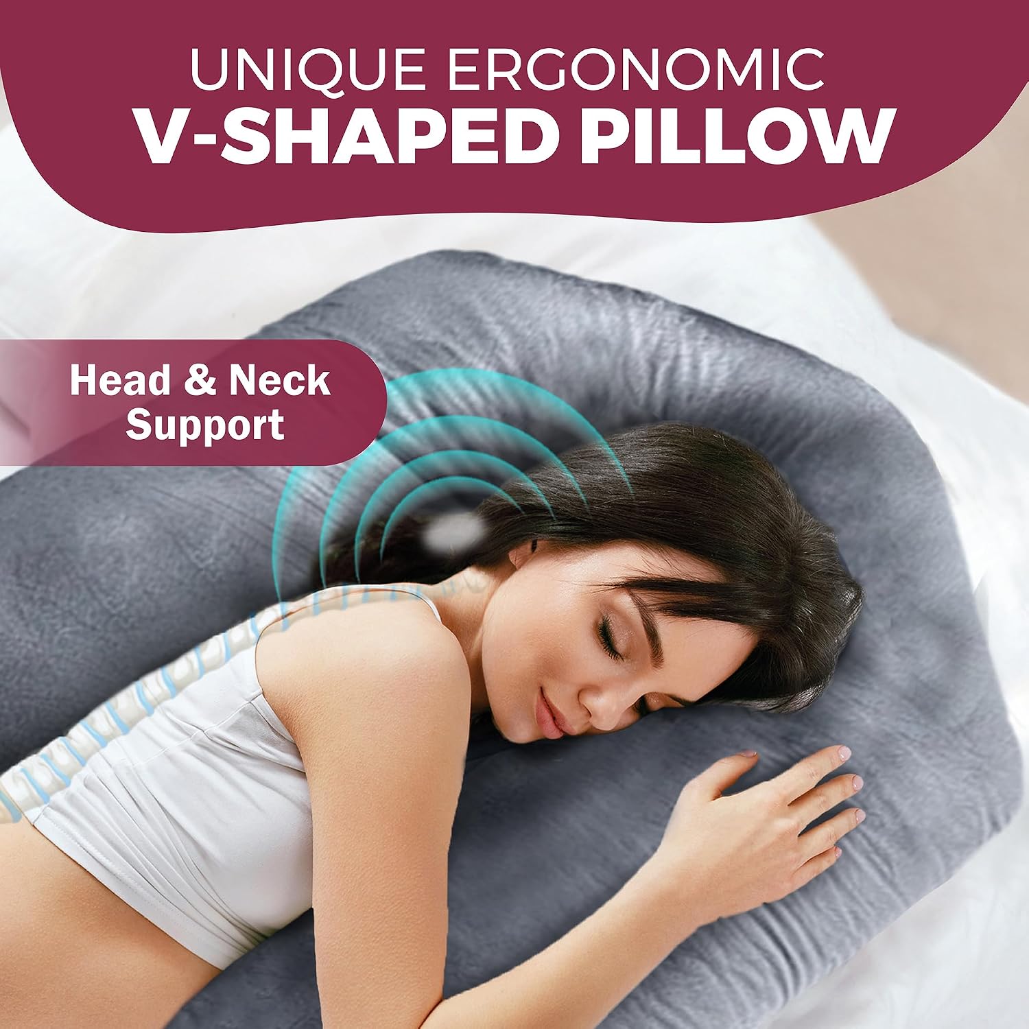 Pillani Pregnancy Pillows for Sleeping – 57-Inch Maternity Pillow for Pregnant Women with Removable Washable Cover – Support for Back, Bell…