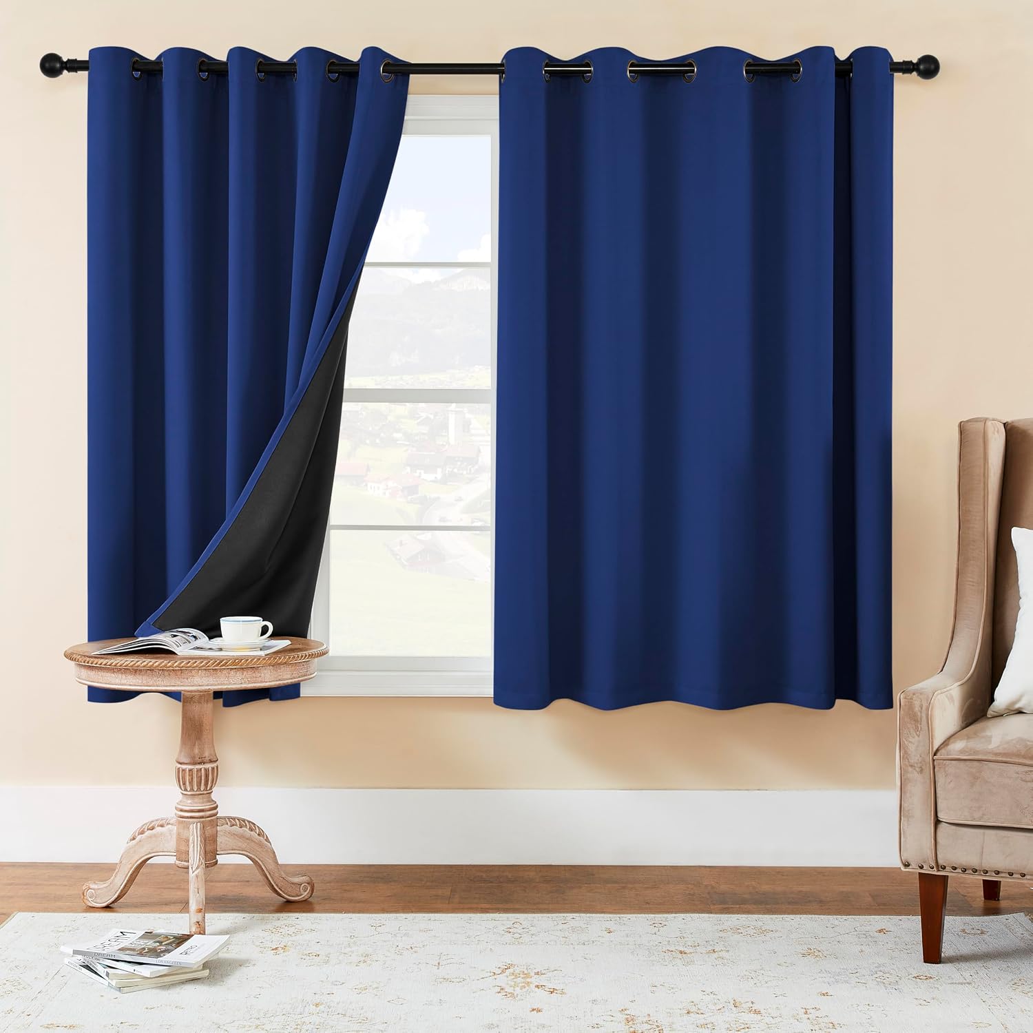 Rutterllow 2 Panels Full Light Blocking Curtains & Drapes for Bedroom - Antique Copper Bronze Grommet Window Treatment Blackout Curtain for…