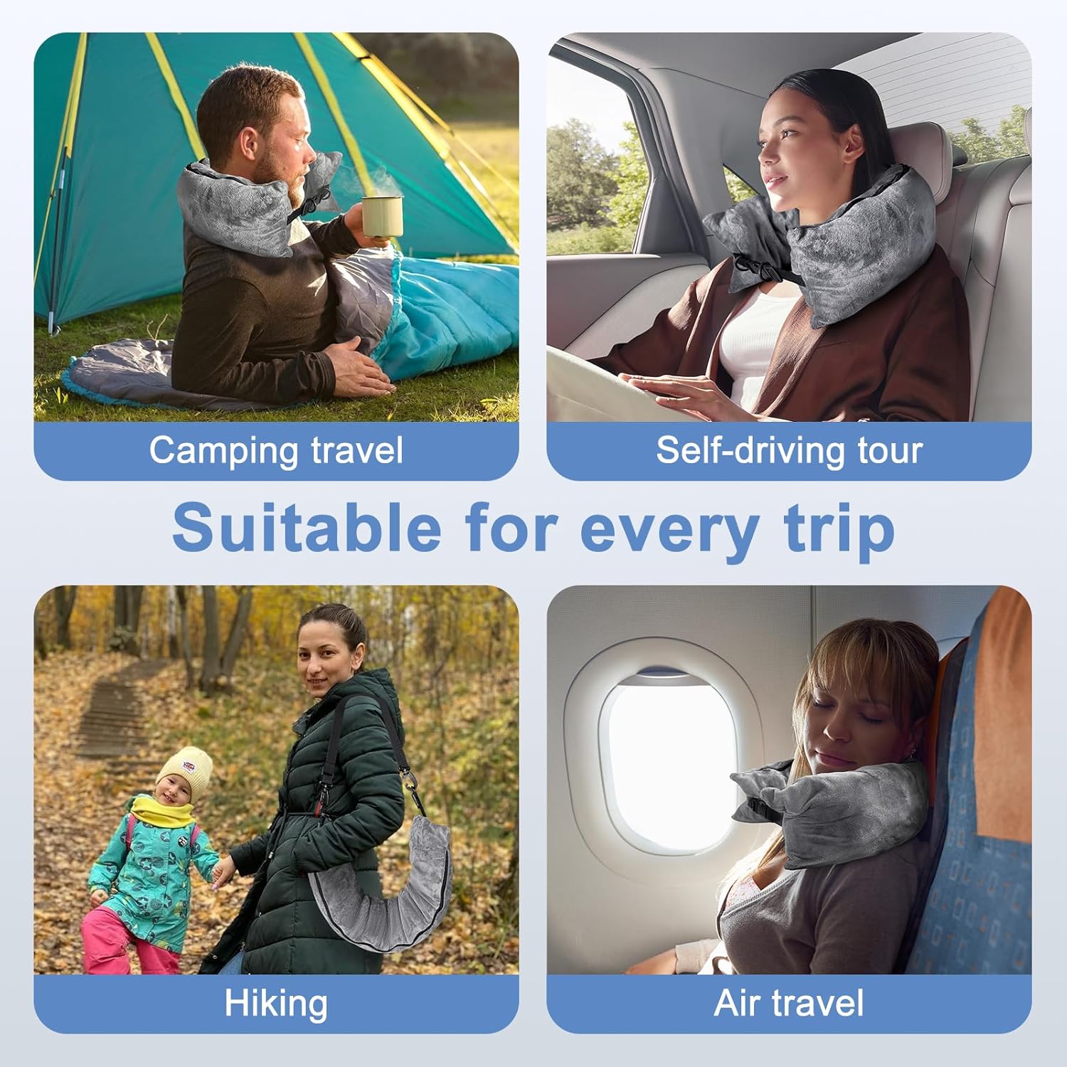 2Pack Stuffable Travel Pillow for Extra Luggage, Velvet Travel Neck Pillow with Adjustable Neck Size, Fits About 6 T-Shirts Travel…