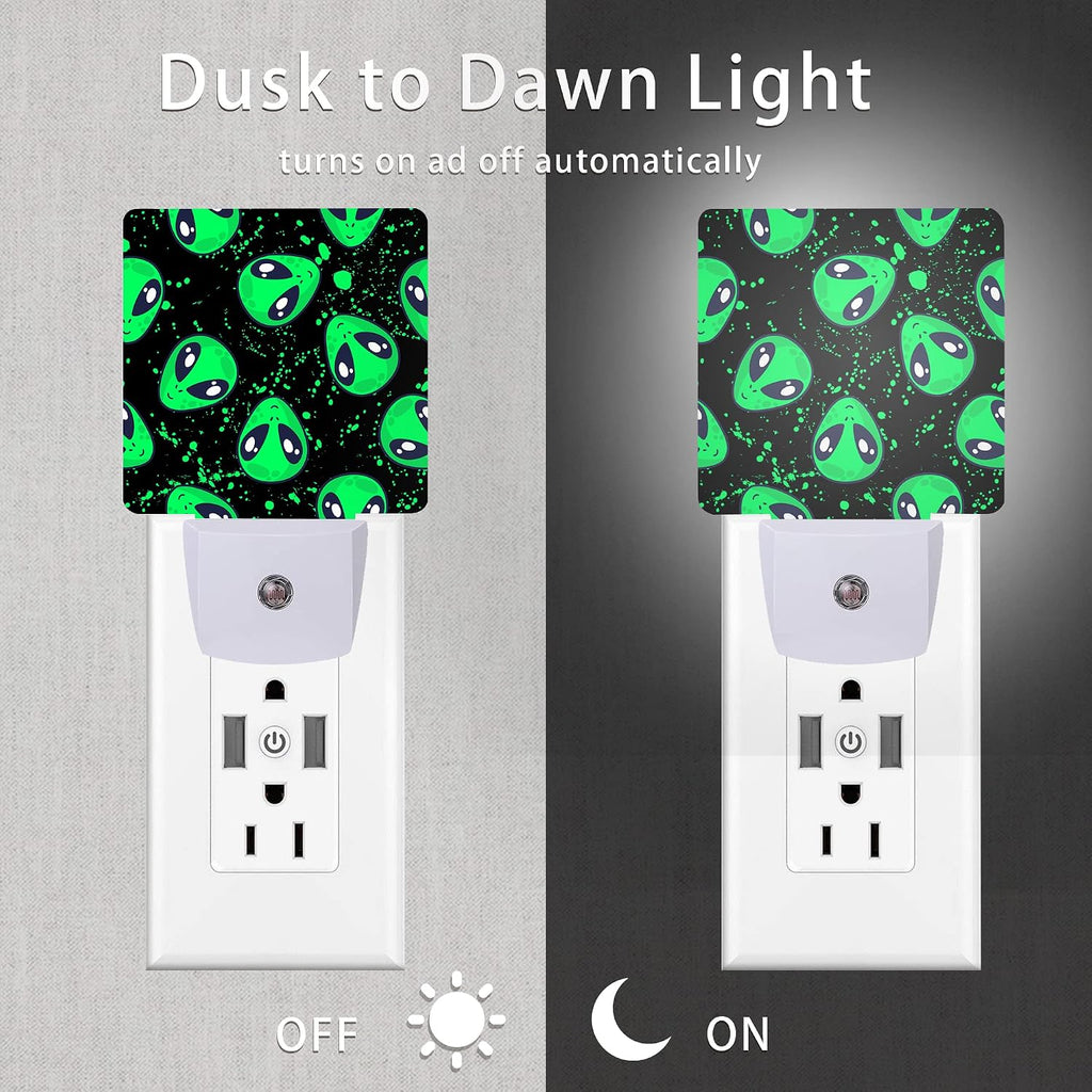 Alien Night Light, Green Aliens Plug-in Night Lights with Dusk-to-Dawn Sensor for Bedroom, Bathroom and Living Room 0.5W Sleep Friendly…