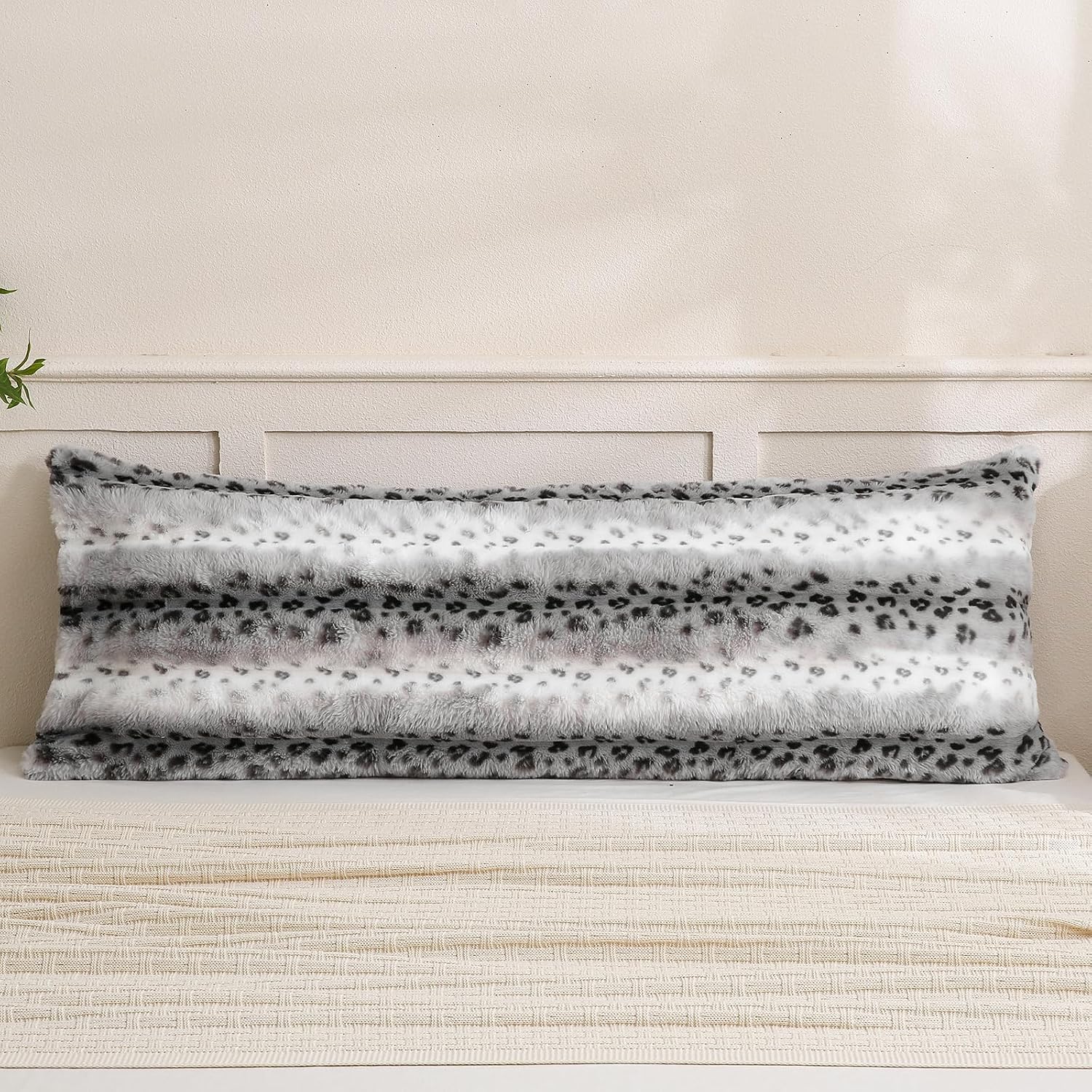 Chumerry Fuzzy Body Pillow Case Dark Gray Fluffy Shaggy Pillow Cover Ultra Soft Warm Rabbit Fur Decorative Body Pillow Cover Long Pillowcas…