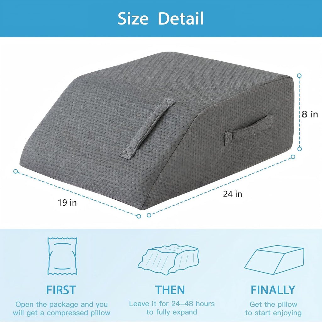 MEGCXIT Leg Pillow Elevation Blood Circulation, Leg Wedge for Elevation for Swelling, Leg Elevating Pillow for After Surgery, Memory Foam…