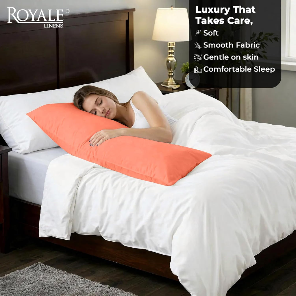 Royalelinens ROYALE LINENS Body Pillow Cover - Double Brushed 1800 Microfiber - 20"x54" with Hidden Zipper Closure - Wrinkle & Fade Resista…